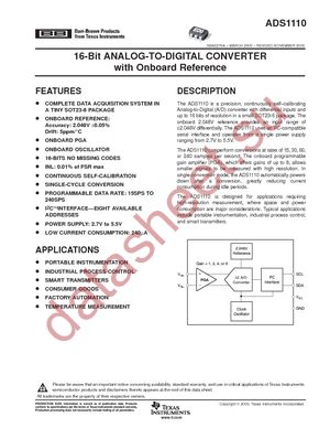 ADS1110A3IDBVTG4 datasheet  